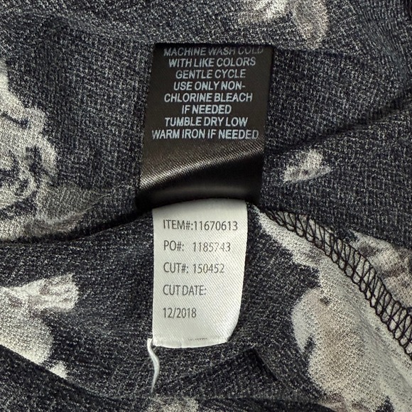 Torrid 1 1X 14/16 Black Floral Babydoll Whimsical Goth Top Short Sleeve Tunic - Picture 4 of 6